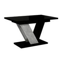 ESSTISCH Schwarz Hochglanz Ausziehbar 120 - 160 cm - Schwarz Hochglanz/Grau, Holzwerkstoff (120/80/76cm) - PROSPERO