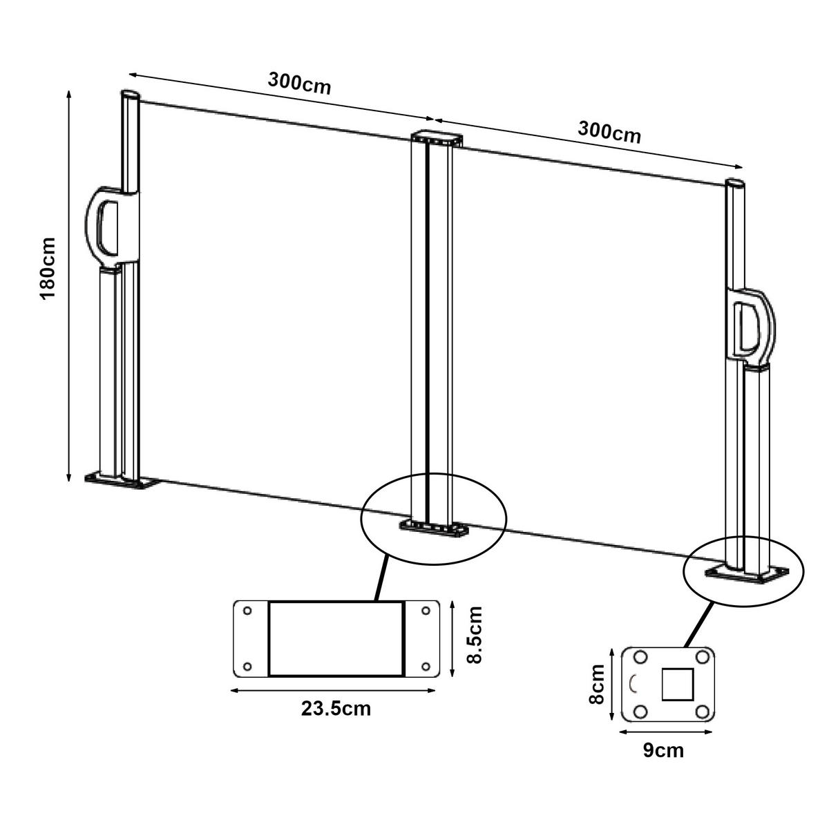 SEITENMARKISE Alcazaba - Grau, Textil (300/180cm) - pro.tec