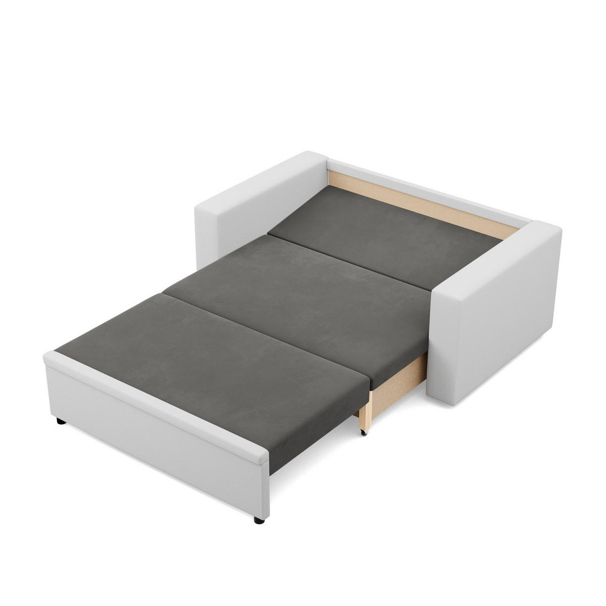 SOFA 2-SITZER MIT SCHLAFFUNKTION LUNA, Dunkelgrau + Grau - Dunkelgrau/Hellgrau, Textil (148/90/87cm)