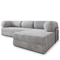 ROHOVÁ SEDAČKA ETERA modulární Boneless pohovka s funkcí spaní, světle šedá TILIA 86 - šedá, textil (270/160cm) - MASSENO