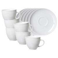 KAFFEETASSEN MIT UNTERTASSEN Suomi Beige 260 ml 6er Set - Beige, Keramik (15/12/15cm) - Ritzenhoff Breker