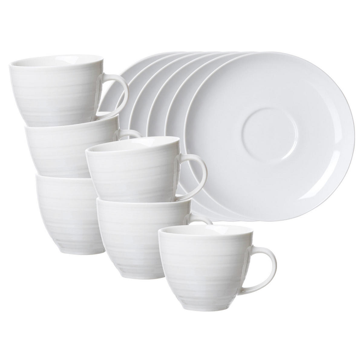 KAFFEETASSEN MIT UNTERTASSEN Suomi Beige 260 ml 6er Set - Beige, Keramik (15/12/15cm) - Ritzenhoff Breker