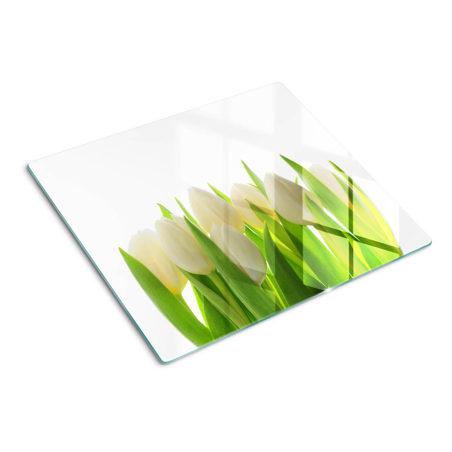 GLASPLATTE 60x52 cm Tulpen - Grün, Glas (60/0.4/52cm) - TULUP