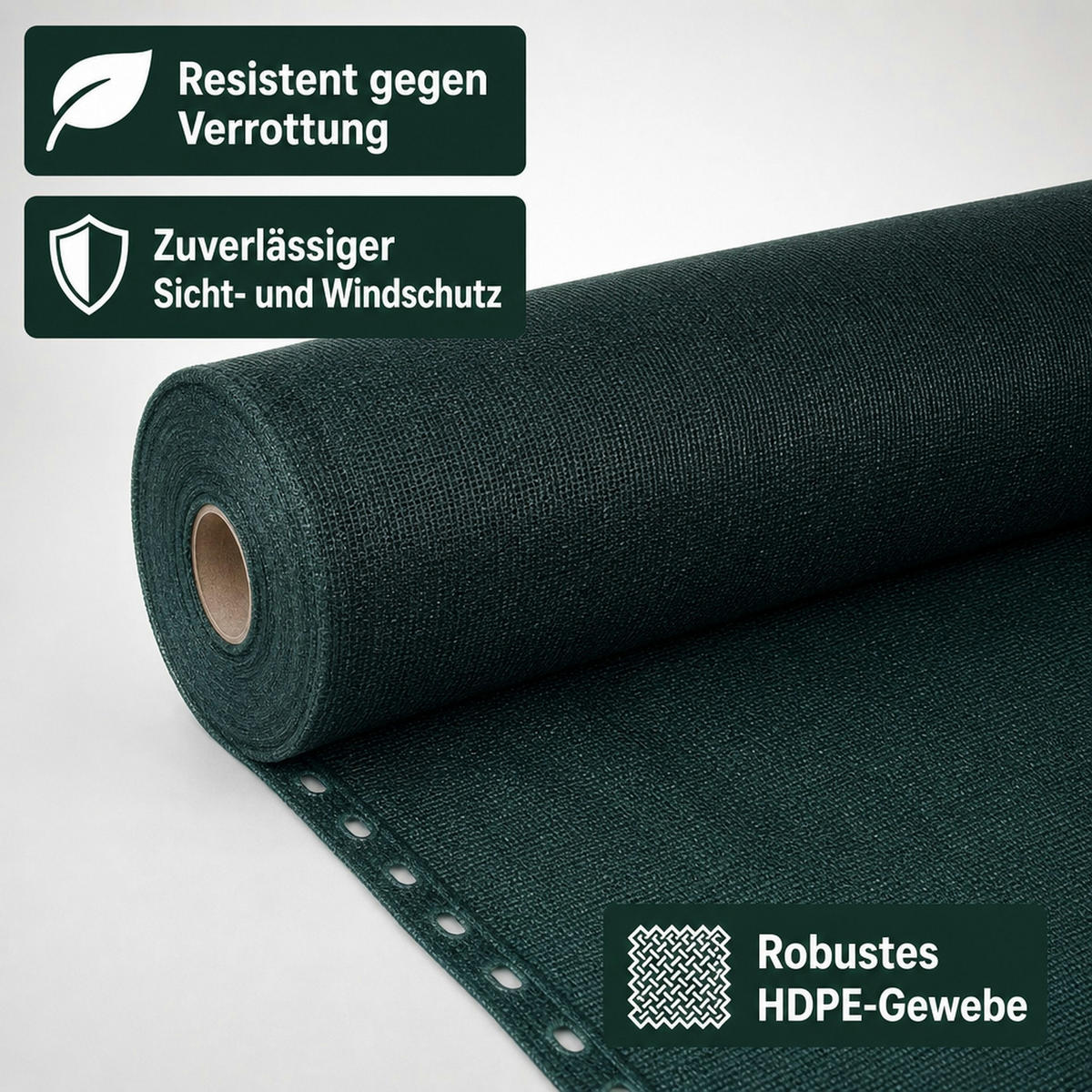 SICHTSCHUTZNETZ - Dunkelgrün, Kunststoff (150/150cm) - KLASEBO