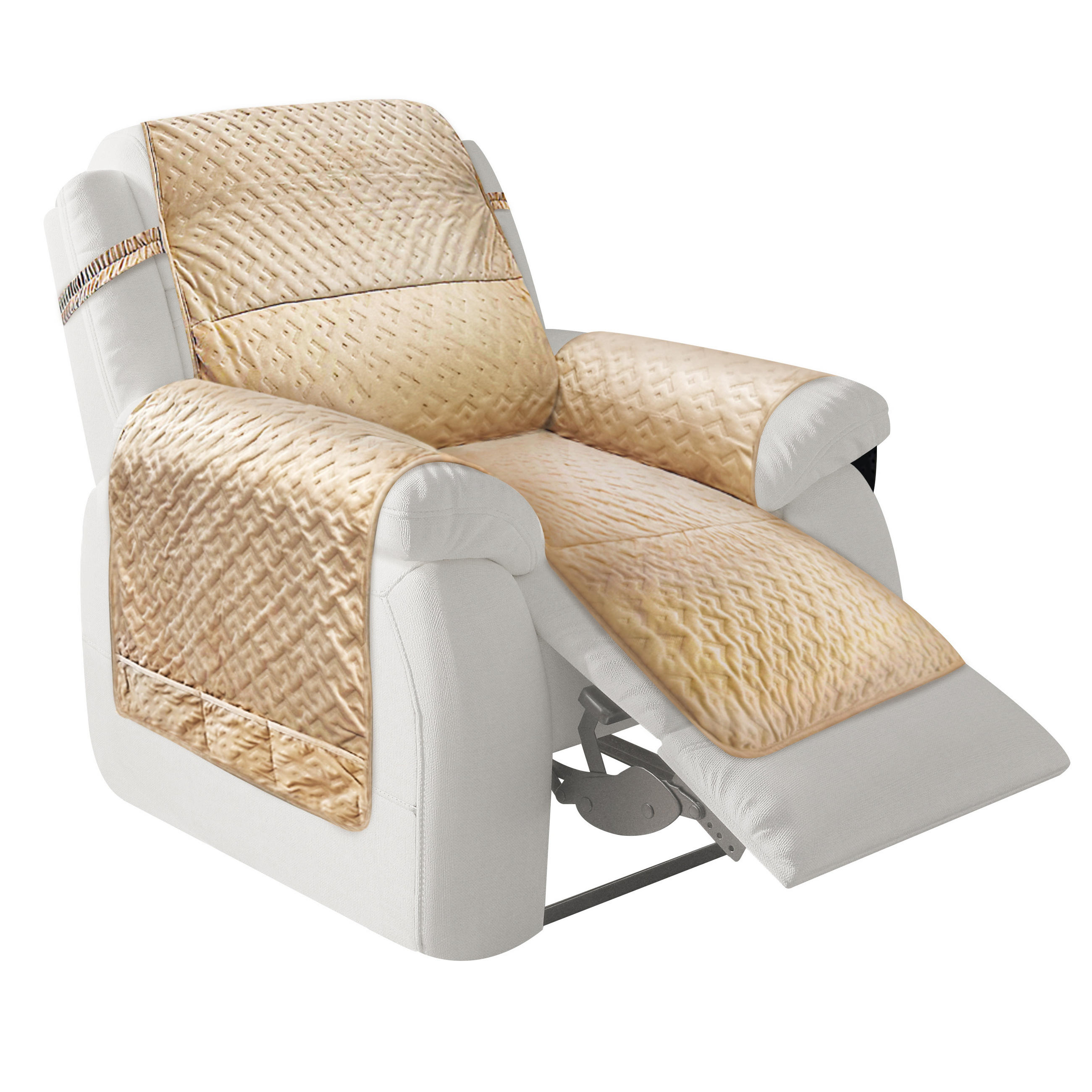 LENDEN- und Rückenstützkissen Einteilig Mit Gurten - Cappuccino, Textil (224/198/2cm) - Vercart