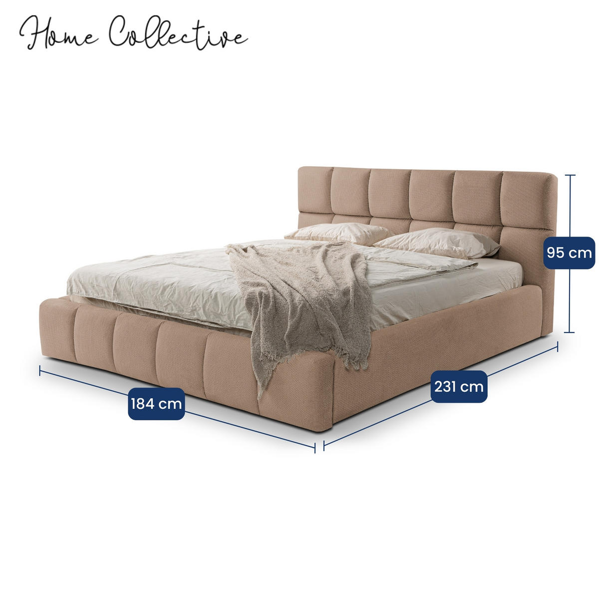 POLSTERBETT mit Stauraum 160x200 cm in Braun - Braun, Textil (160/200cm) - Home Collective