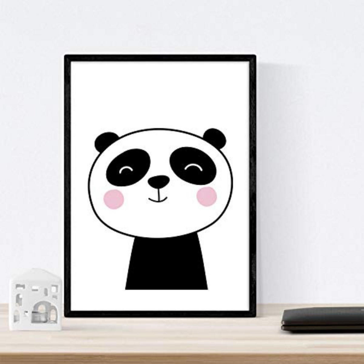 POSTER Set mit 4 Hypopotamos, Katze, Bär und Gesicht Tieren A3 Rahmenlos - Klar, Papier (29.7/3cm) - Nacnic