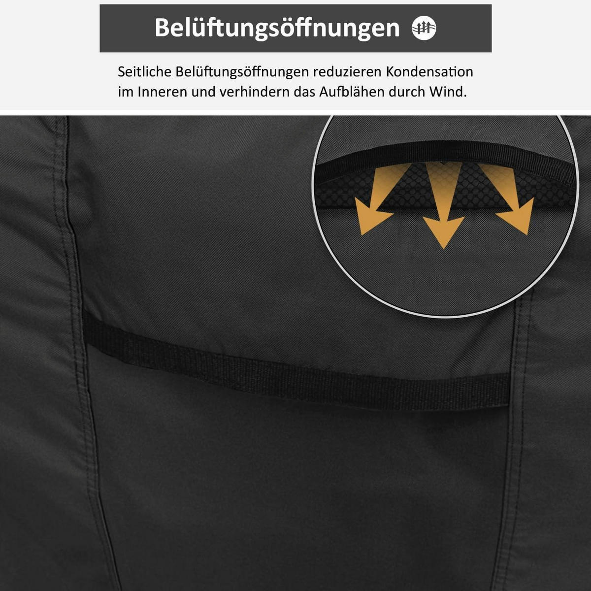ABDECKUNG für Gartenmöbel 180 x 180 x 74 cm Wasserdicht Robust - Schwarz, Textil (180/74/180cm)