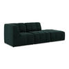 ECKSOFA Rechts Samt Stoff Grün - Salbeigrün/Schwarz, Holzwerkstoff/Kunststoff (240/90cm) - Makamii