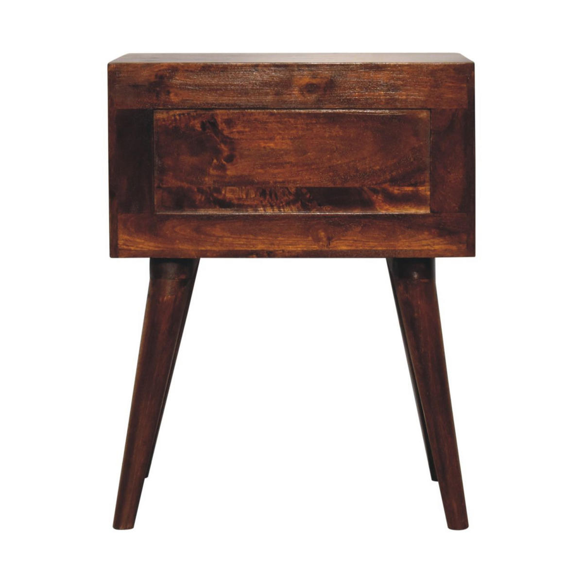 NACHTTISCH T-Bar Nordic Style, Braun - Messingfarben/Braun, Mangoholz/Holz (35/58/45cm) - Artisan Furniture