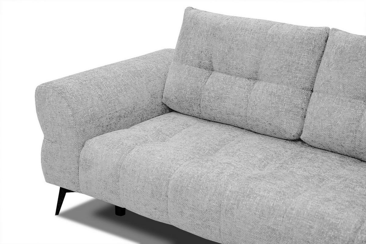 ECKSOFA SALVINI 5-Sitzer, hellgrau - Hellgrau/Schwarz, Holzwerkstoff/Textil (292/158cm) - Courtois Laville
