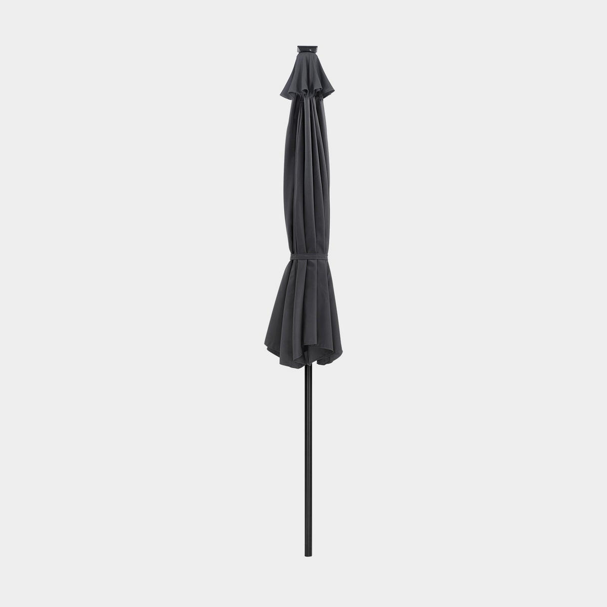 SONNENSCHIRM MIT LED-SOLAR-BELEUCHTUNG - Grau, Textil (300/300cm) - Hansiro