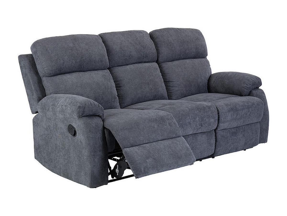 COUCHGARNITUR - 5 Personen - stoff - anthrazitgrau Tolzano - Anthrazit, Textil/Metall (201/100/96cm) - Vente-Unique
