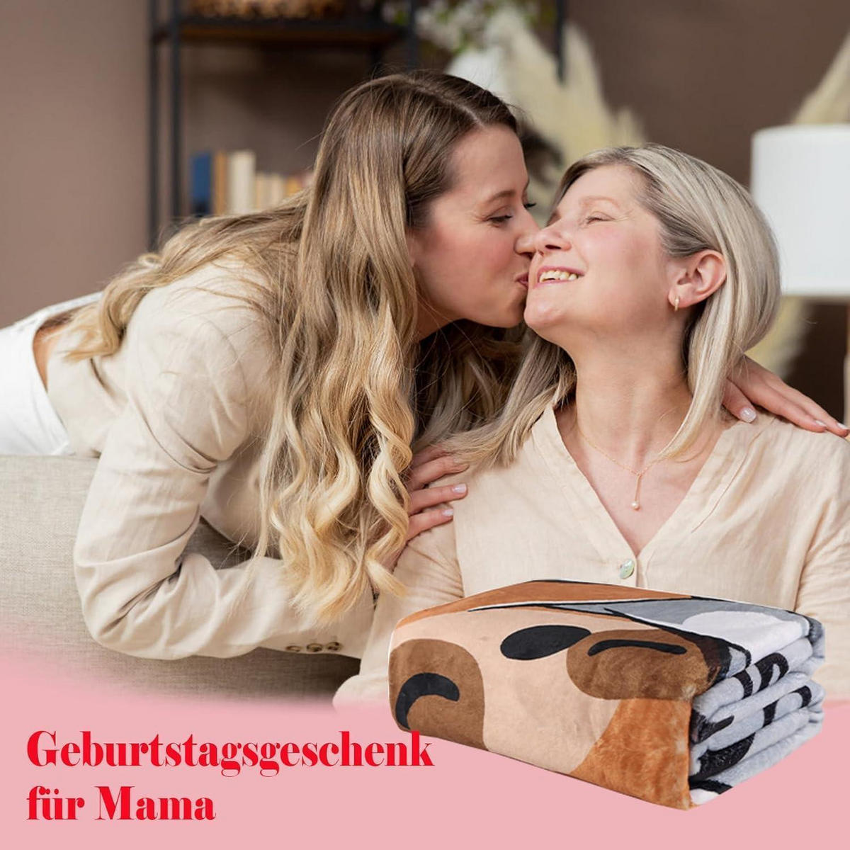KUSCHELDECKE Mama Dunkelblau - Dunkelblau, Textil (127/152.4cm)