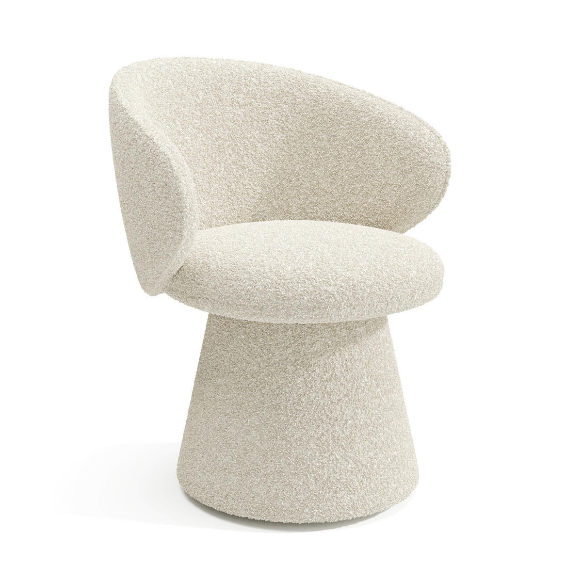 STUHL Bouclé-Stoff Creme 54cm - Creme, Textil (54/77.5/53.5cm) - Sia Home