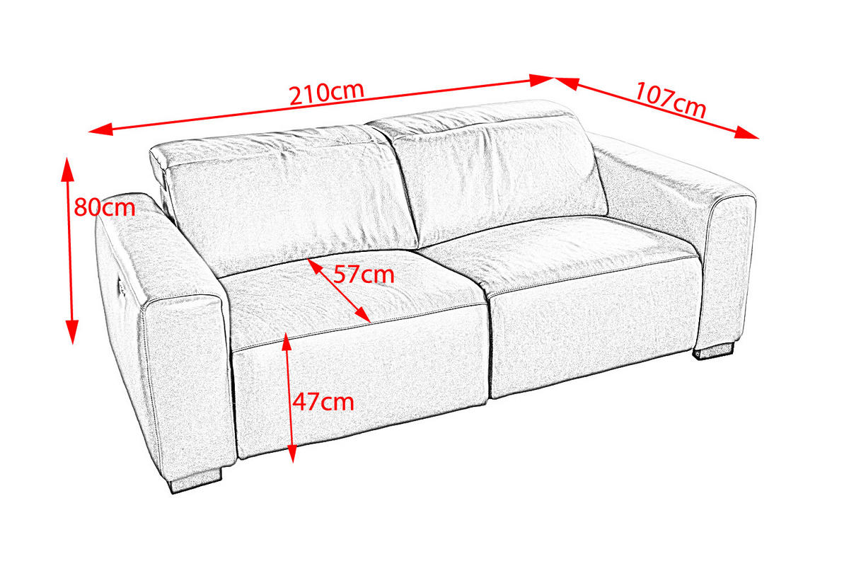 SOFA FINN Cremeweiß Leder - Creme/Schwarz, Leder/Kunststoff (210/80/107cm) - KAWOLA