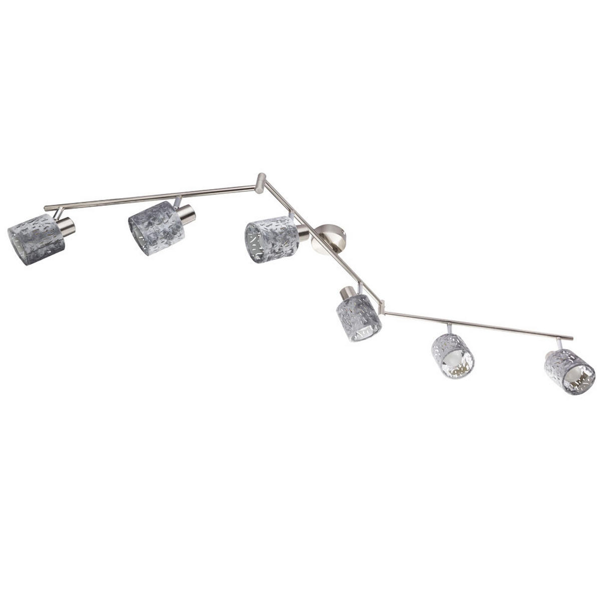 DECKENLEUCHTE Metall Silber mit Dekorstanzungen - Silberfarben, Metall (145/14/18cm) - Globo Lighting