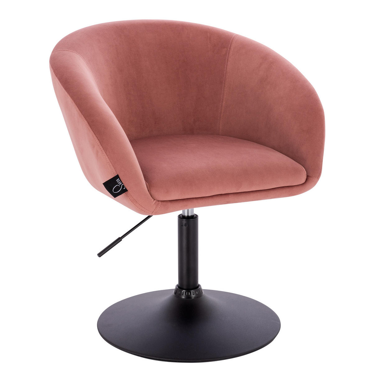 LOUNGESESSEL JAMAIKA Samt Pink - Altrosa/Schwarz, Textil/Metall (60/89/60cm) - SVITA