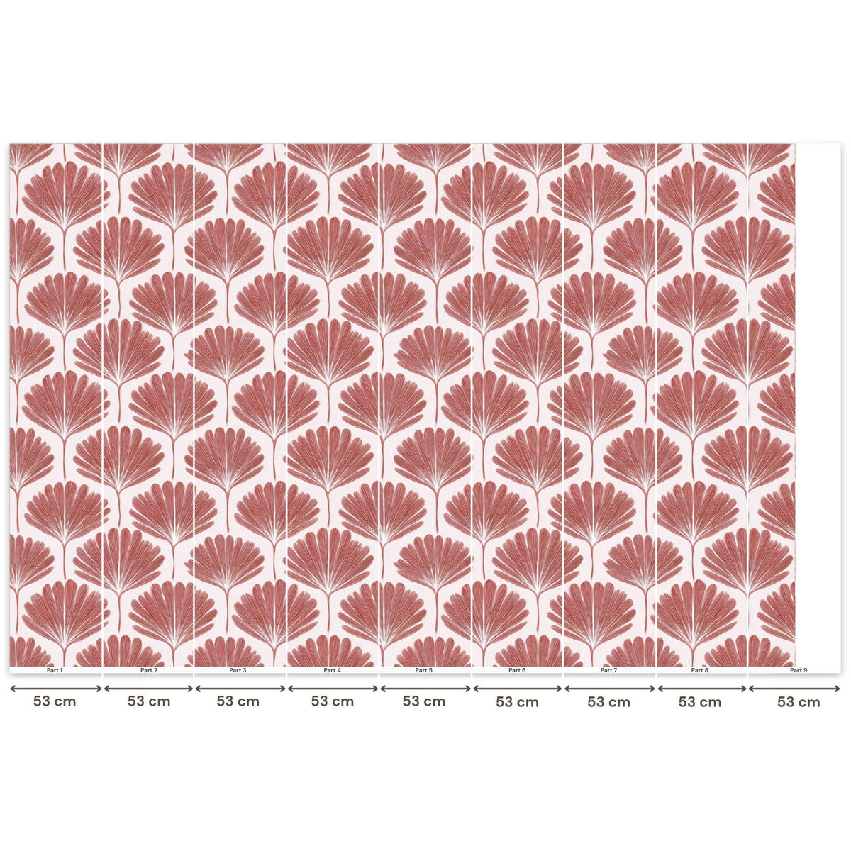 TAPETE - Fächer - Motiv - Terra - 450x300 cm - Rotbraun, Papier (450/300cm) - OnlyWow