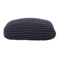 STRICK-POUF schwarz, Bodenkissen 70/70/20 cm - Schwarz, Textil (70/20/70cm) - Homescapes