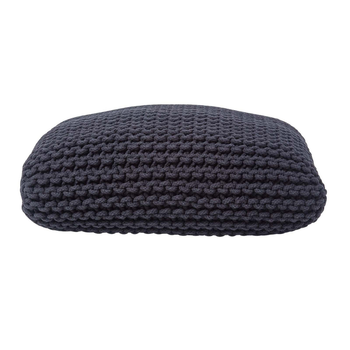 STRICK-POUF schwarz, Bodenkissen 70/70/20 cm - Schwarz, Textil (70/20/70cm) - Homescapes