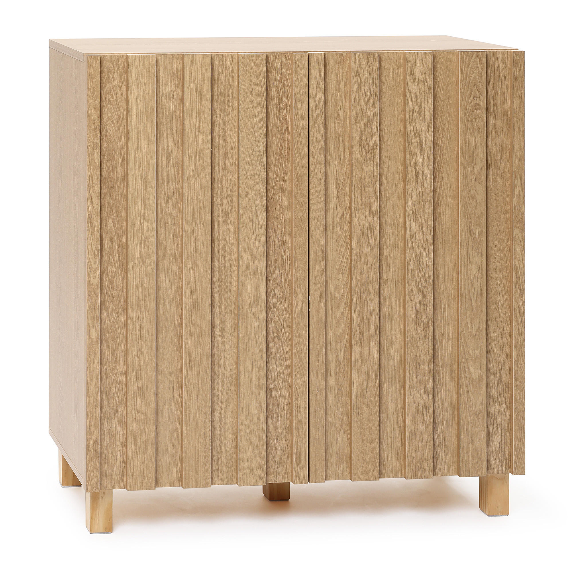 SIDEBOARD | B80 x T35 x H80 cm - Eichefarben, Holz/Holzwerkstoff (80/80/35cm) - Hometopia