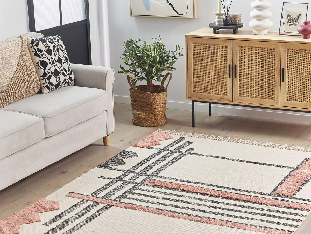 KURZFLOR-TEPPICH Muradiye 200/140 cm - Beige, Textil (140/200cm) - Beliani