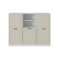 KÜCHENBLOCK R-Line, Sand Landhaus/Weiß, 180 cm ohne Arbeitsplatte - Beige/Weiß, Holzwerkstoff (180/143/46cm) - Vicco