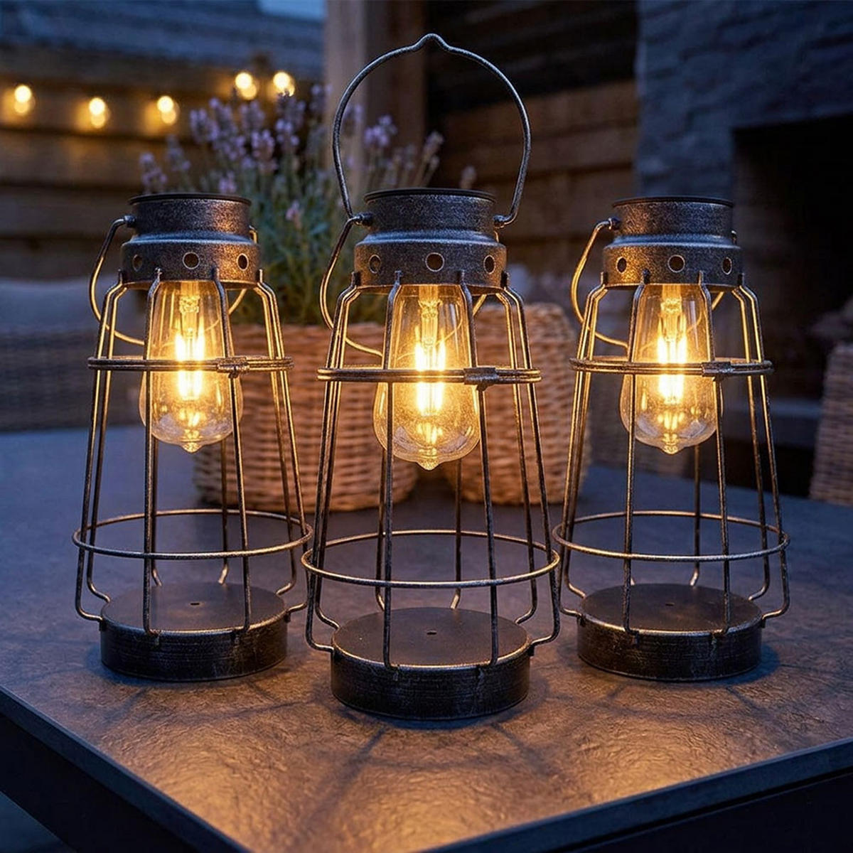 LED AUSSENLEUCHTE Metall Silber maritim 3er Set - Silberfarben, Metall (16/16/27cm) - Nowa