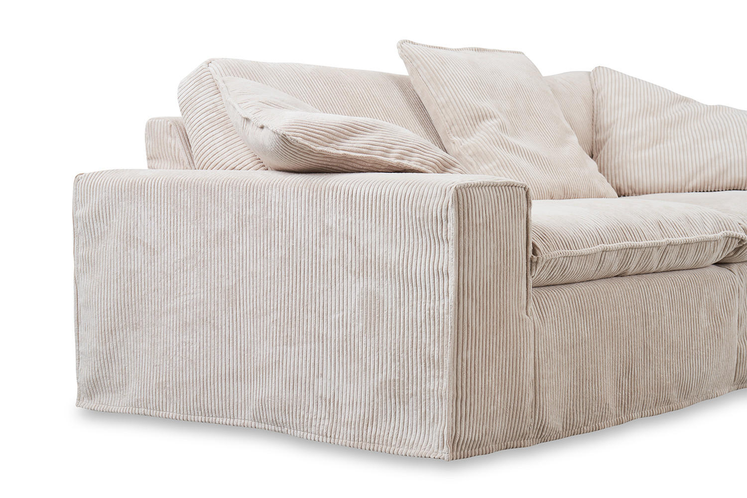 Thumbnail - Kawola Sofa, Creme, Textil, Nachbildung,Birke, 3-Sitzer, Füllung: Kaltschaum, 226x90x116 cm, Wohnzimmer, Sofas & Couches...