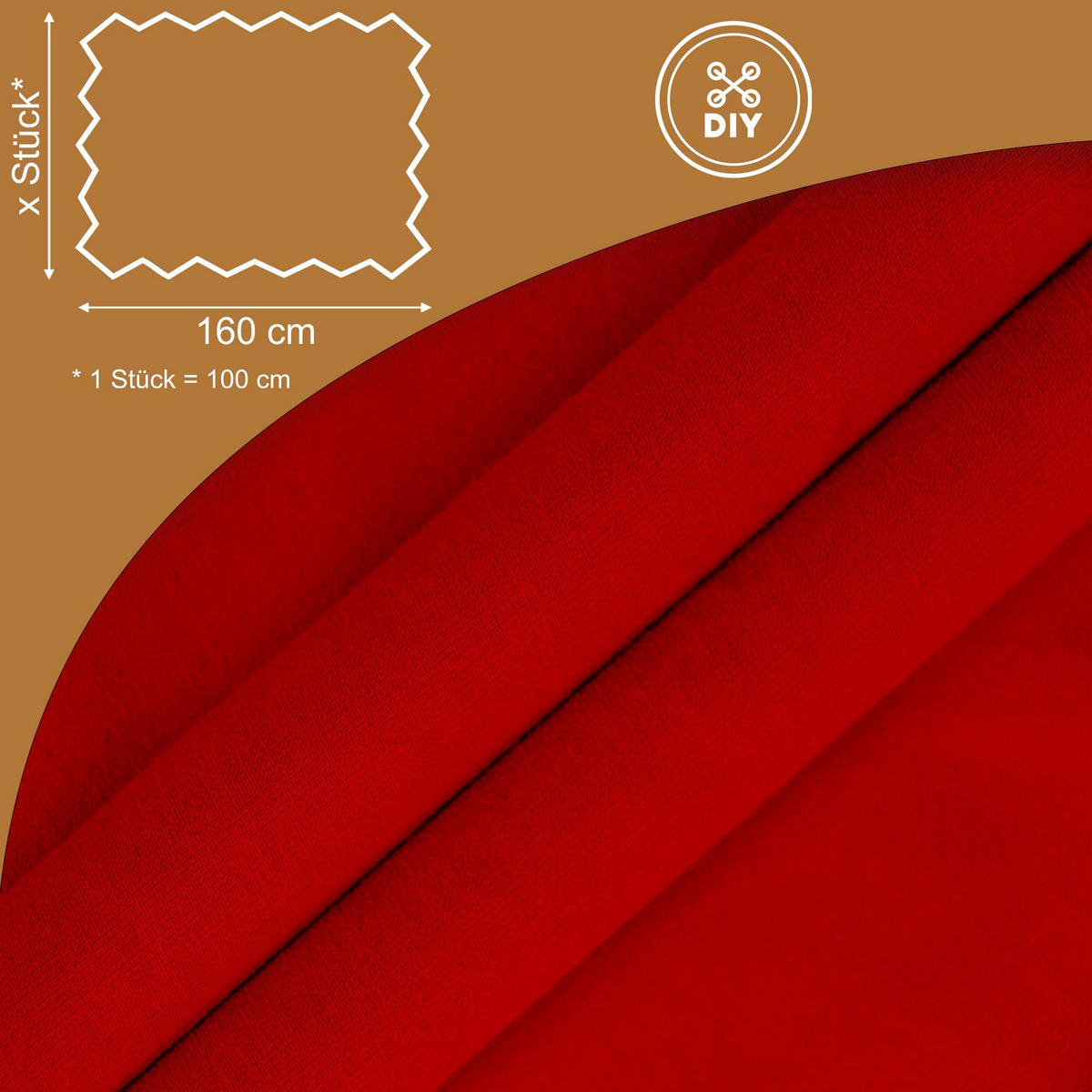 BAUMWOLLSTOFF Rot 160 cm breit, 145 g/m², uni rot, kräftige Canvas-Qualität für Polster, Deko & Projekte - Rot, Textil (160/100cm) - Dreamroots