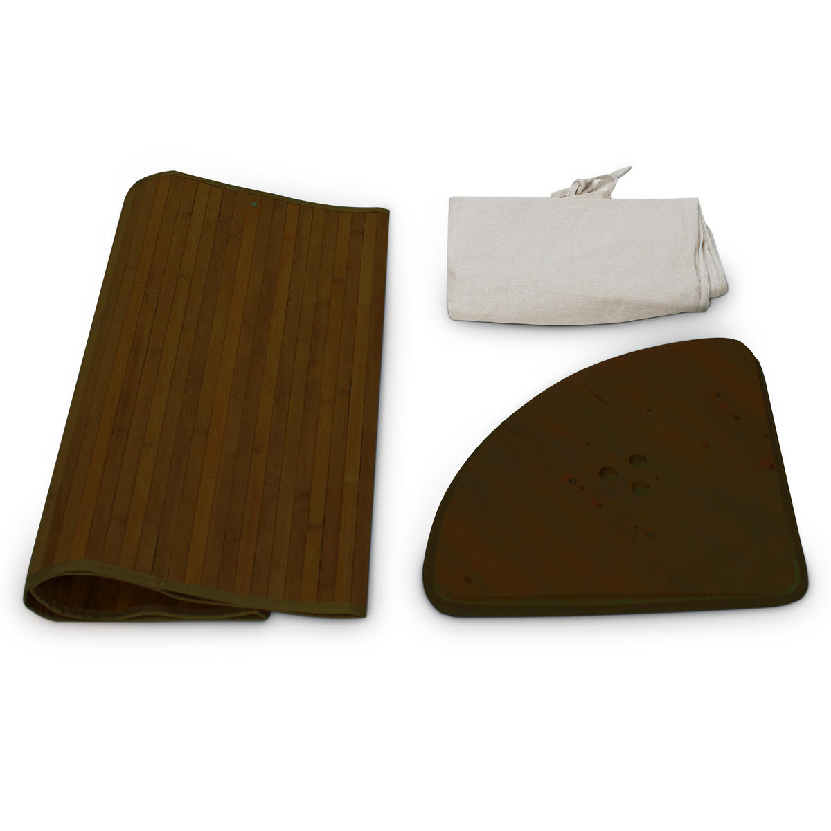 ECKWÄSCHEKORB - Braun, Holz/Textil (49.5/65/37cm) - Relaxdays