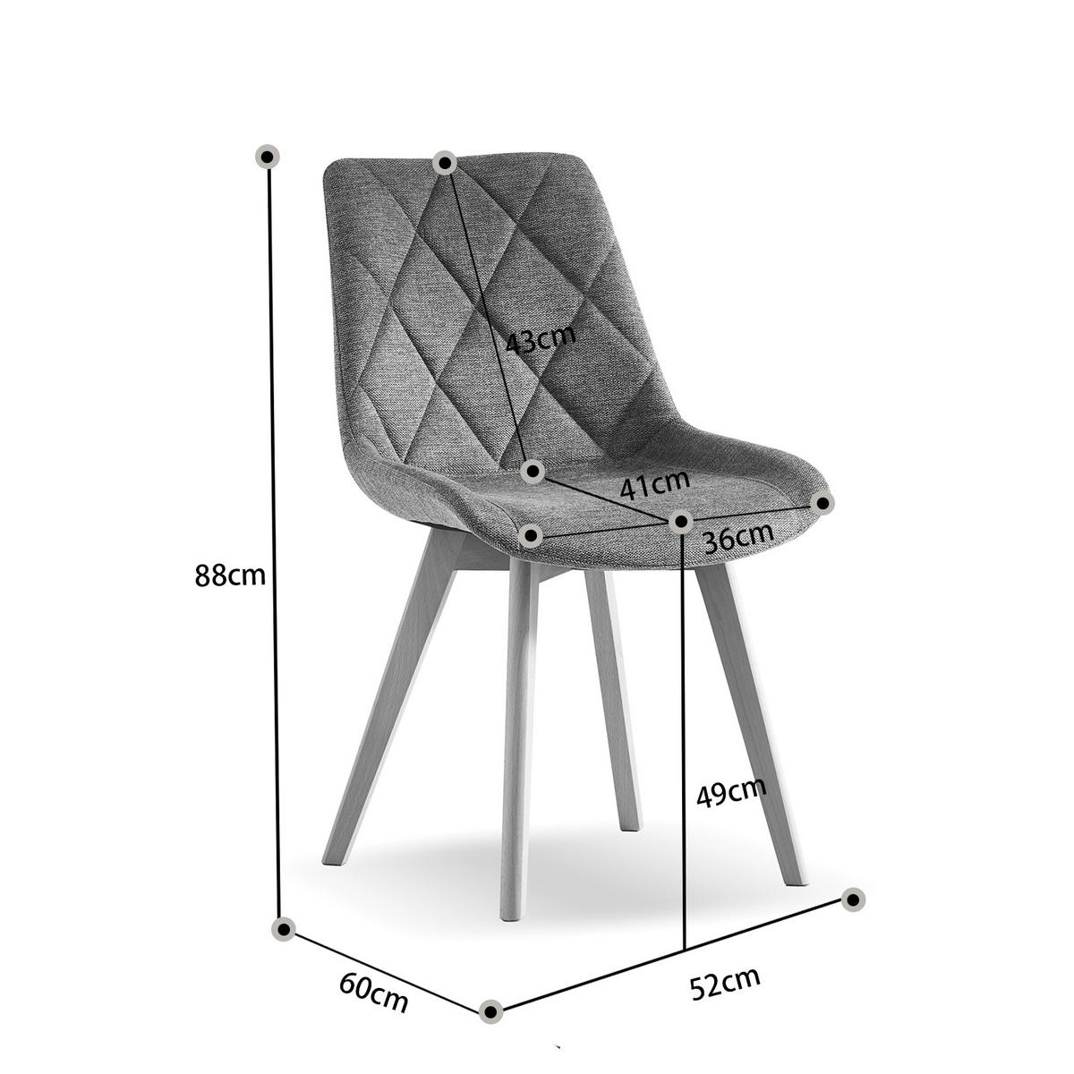 STUHL TANIA Grau 2 Stück - Grau, Holz/Textil (52/88/60cm) - B&D Home