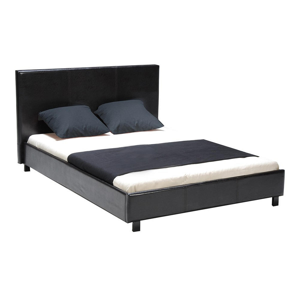 DOPPELBETT ATLANTA / 140x190 - Schwarz - Schwarz, Holzwerkstoff (140/190cm) - Weber Industries