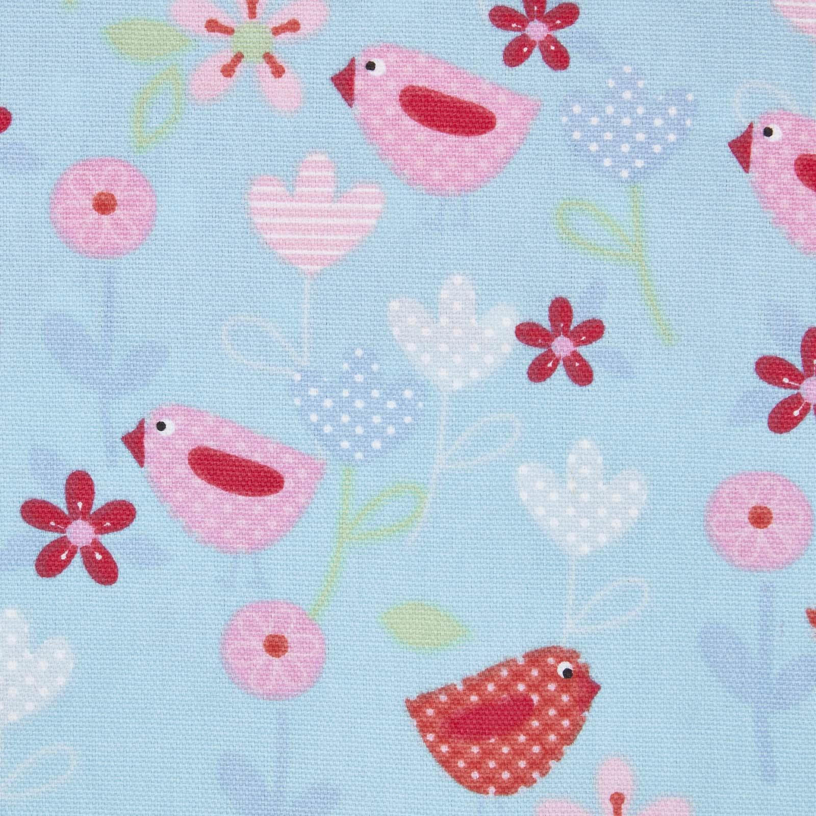 BAUMWOLLSTOFF Meterware Vögel & Blumen, 150 cm - Multicolor, Textil (150/100cm) - Homescapes