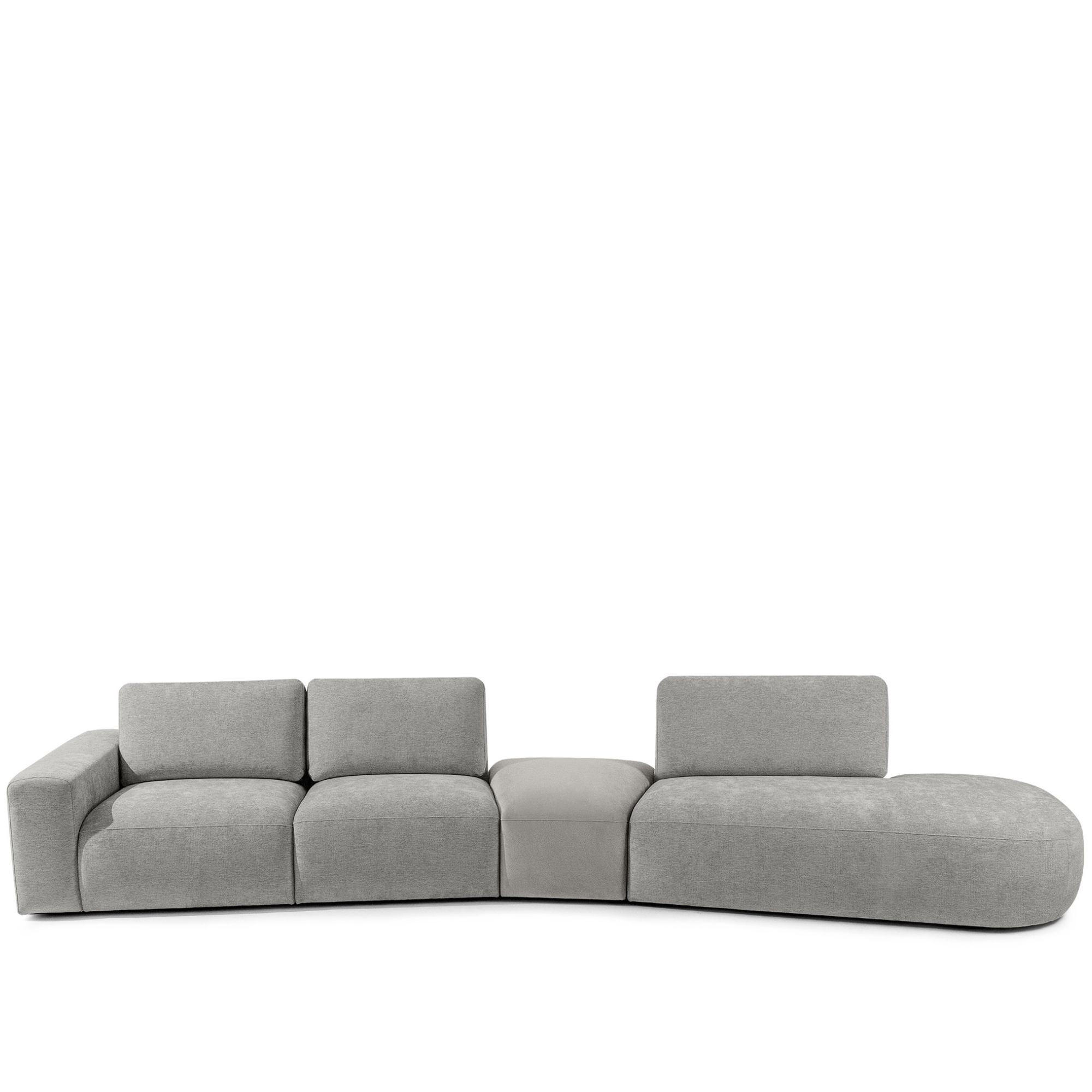 5-SITZER ECKSOFA ZUCCO Chenille rechts, Hellgrau - Hellgrau, Textil (430/84/105cm) - KONSIMO®