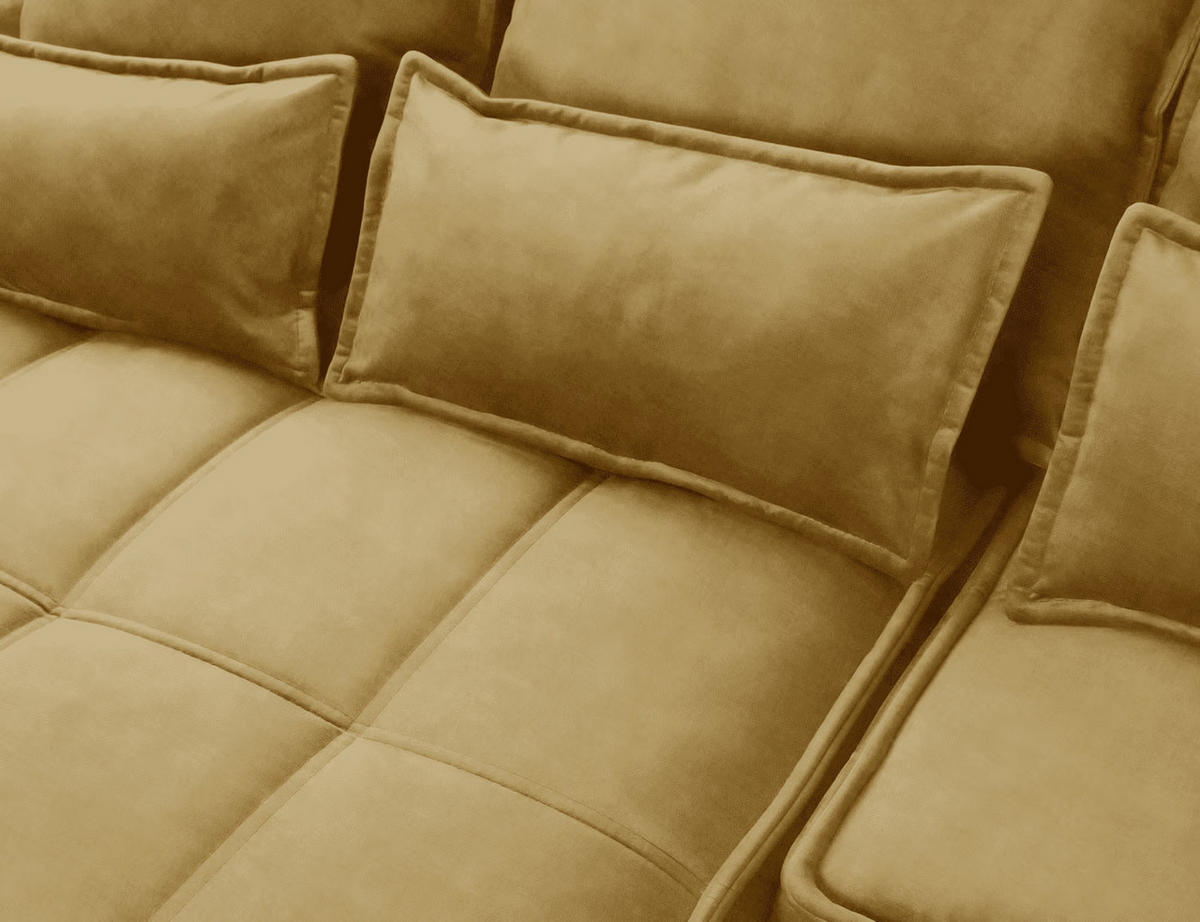 ECKSOFA mit Schlaffunktion und Bettkasten - Gelb, Textil (265/196cm) - Eltap