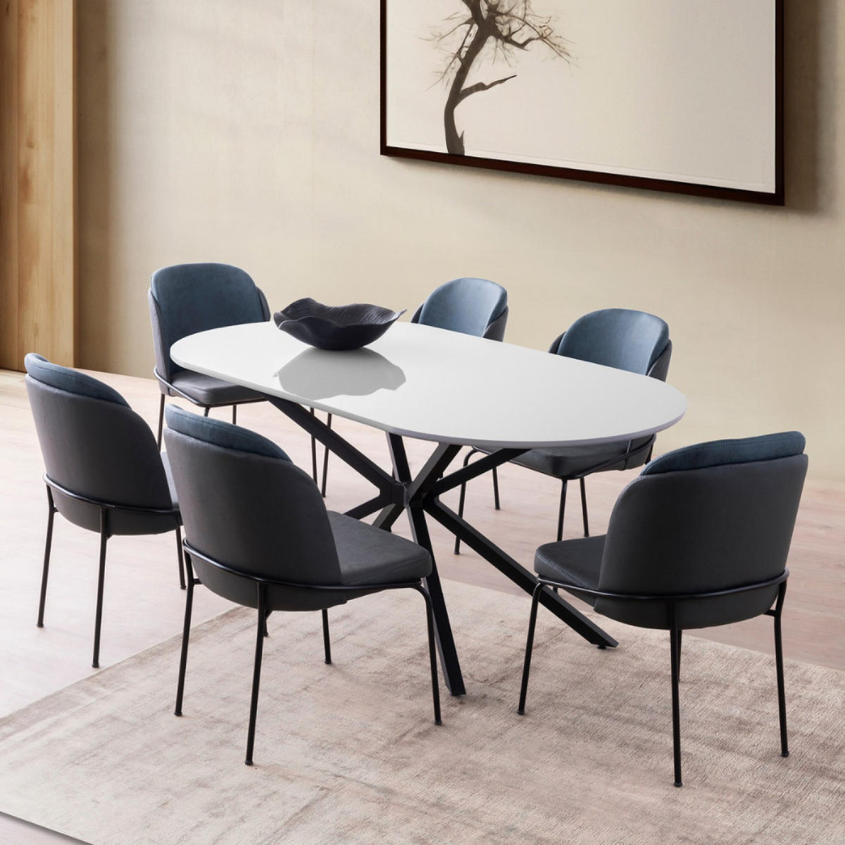 TISCH Karvia Grau 6 Personen - Grau, Holz (180/79/90cm) - Concept Usine