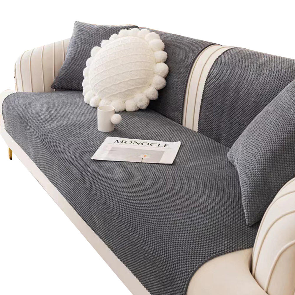 SOFADECKE Kordsamt Rutschfeste 1 Stück - Dunkelgrau, Textil (70/150cm) - Kaket