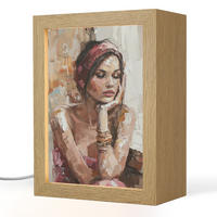 STOLNÁ LAMPA Žena - vzhľad maľby - portrét - moderný 15x20 cm - bronzová, kompozitné drevo (8/15/20cm) - OnlyWow