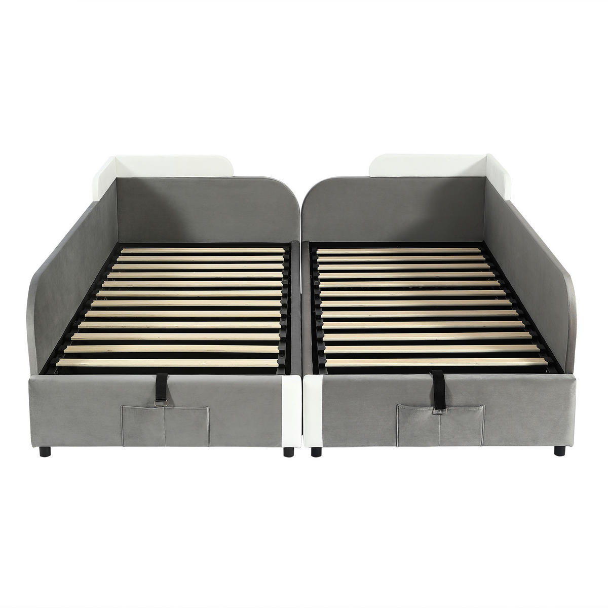 POLSTERBETT 90x200 cm Stauraum hydraulisch Set - Weiß, Textil (90/200cm) - LEBENLANG