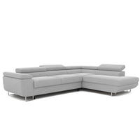 ECKSOFA ANTON mit Schlaffunktion und Bettkasten Hellgrau - Hellgrau, Holzwerkstoff/Kunststoff (274/203cm) - Idohome