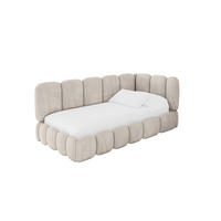 EINZELLBETT Jugendbett mit Bettkasten und Matratze H3/H4, Links - AVRY 80x200 Beige - Ecru, Holzwerkstoff/Textil (80/200cm) - ALTDECOR
