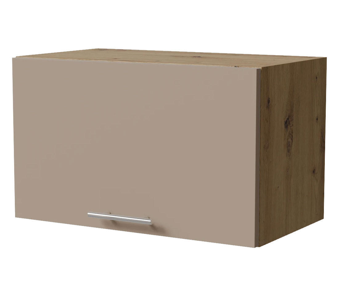 KLAPPHÄNGESCHRANK Brerra W4B/60 Eiche Artisan / RAL 1019 graubeige Matt 60 / 32,5 / 36cm mit Gasdruckdämpfer - Graubraun/Eiche Artisan, Holz/Holzwerkstoff (60/36/32.5cm) - Feldmann-Wohnen