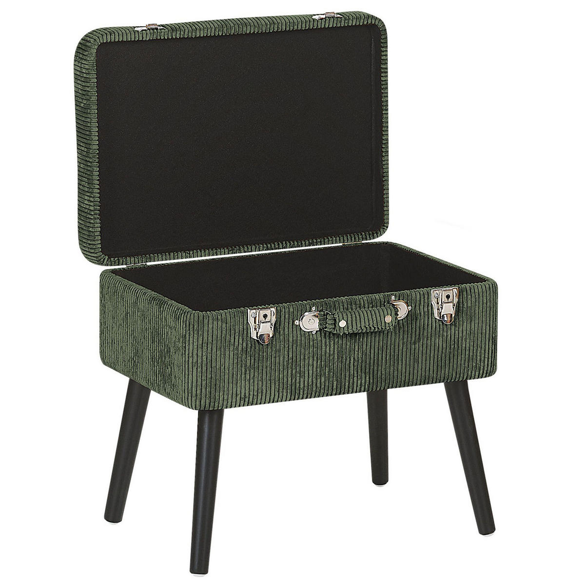 HOCKER Mallard 36/52/46 cm - Grün, Textil (52/46/36cm) - Beliani