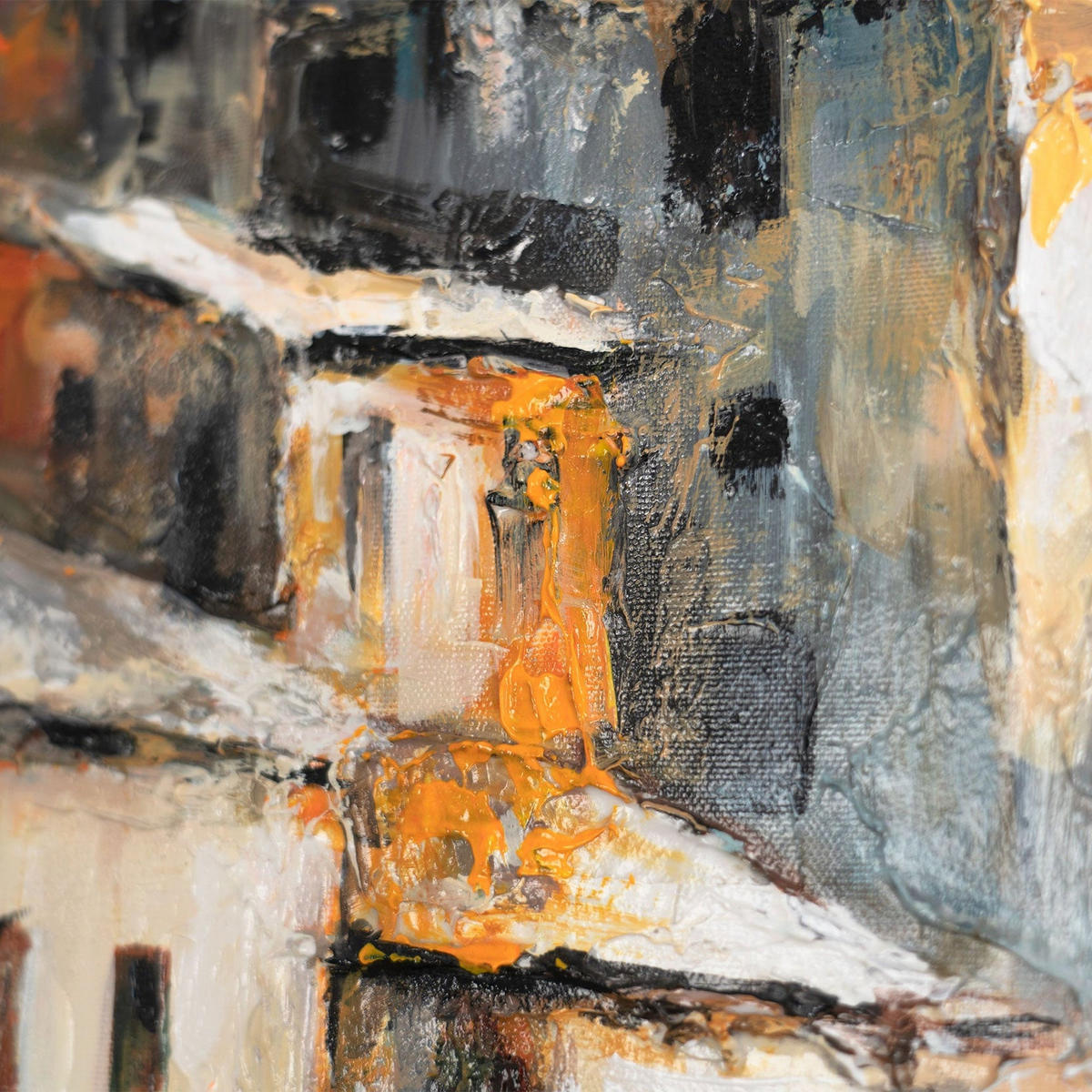 GEMÄLDE Stadt am Meer Schattenfugenrahmen Grau 60x40 cm - Grau, Holz (60/40cm) - YS-art gallery