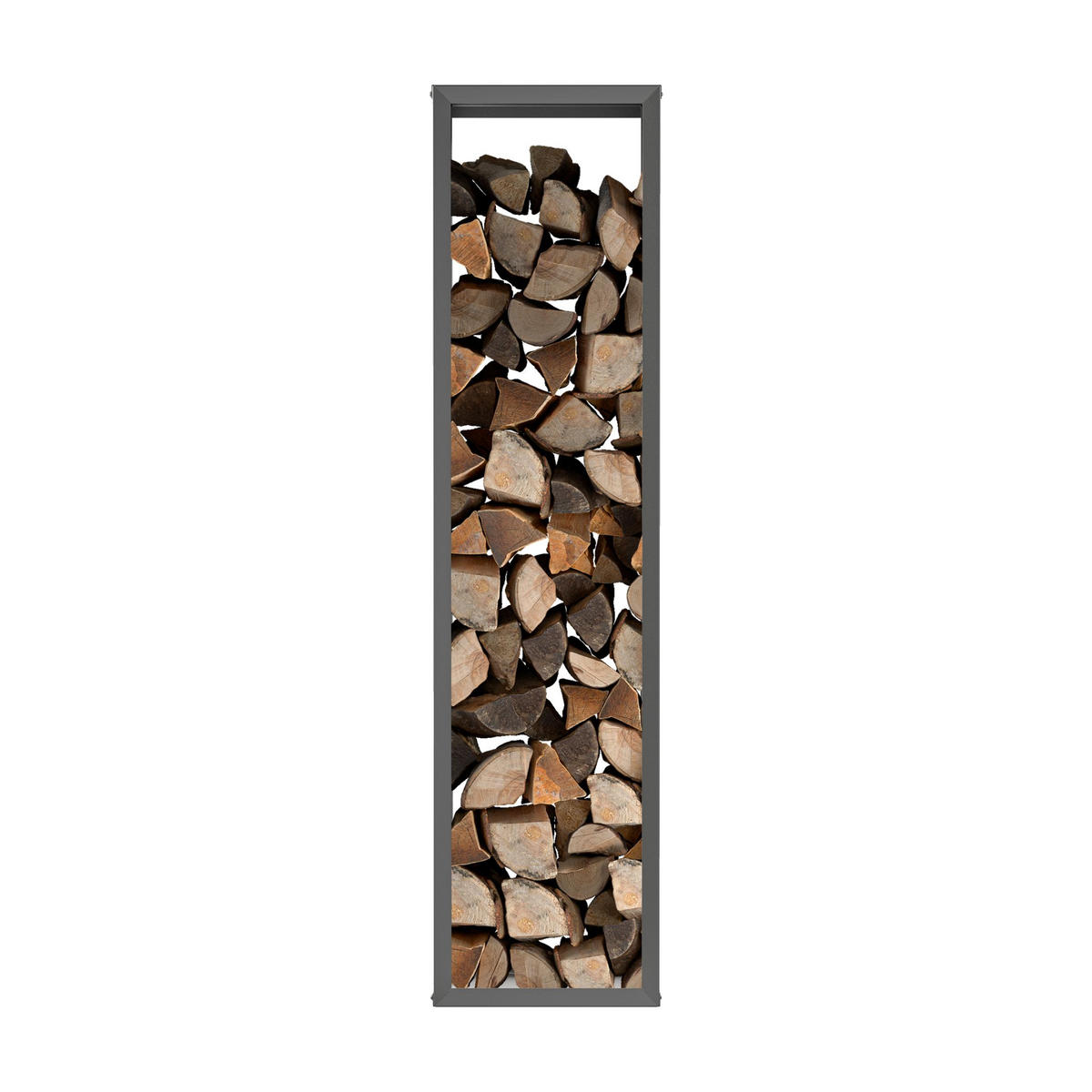 BRENNHOLZREGAL Wooker high Kaminholzregal Holzlagersystem Schwarz 49 x 199 cm - Schwarz, Metall (49/199/199cm) - Alberts