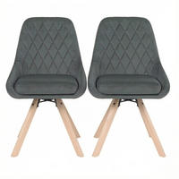 ESSSTUHL 2er-Set 360° drehbar 41 x 40 x 84 cm Dark Gray Samt/Buchenholz - Dunkelgrau, Holz (40/84/41cm) - Meubliv