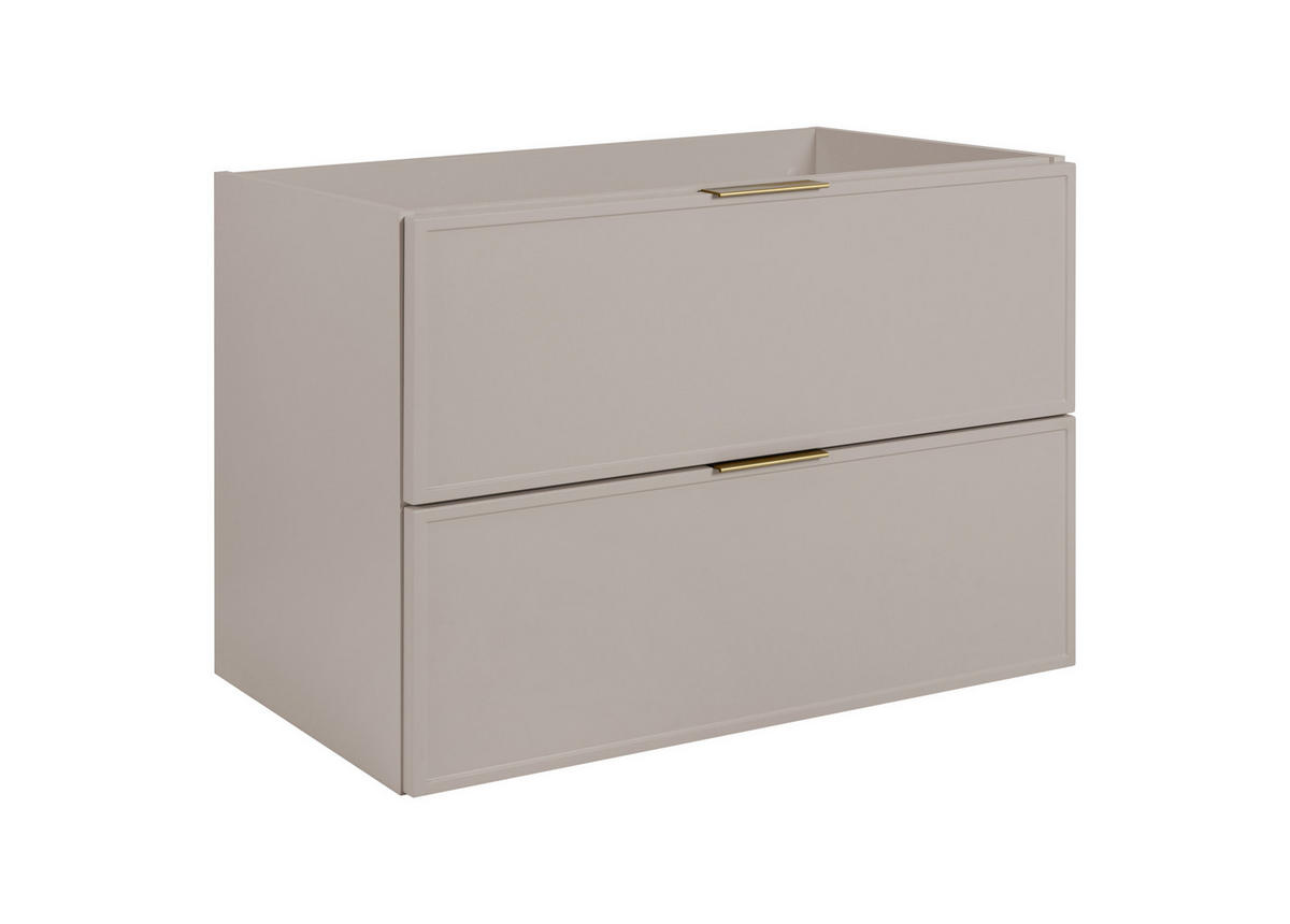 BADEZIMMERSCHRANK, Kaschmir / Craft-Eiche, Schwarze Griffe, 180 ( 2 x 80 + 20) x 46 x 57 cm - Kaschmir/Eichefarben, Holzwerkstoff/Kunststoff (180/57/46cm) - 3XE LIVING