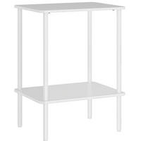 BEISTELLTISCH 40/30/52,2 cm in Weiß mit 2 Etagen und Metallgestell - Weiß, Holzwerkstoff (30/40/52.2cm) - BEAOK
